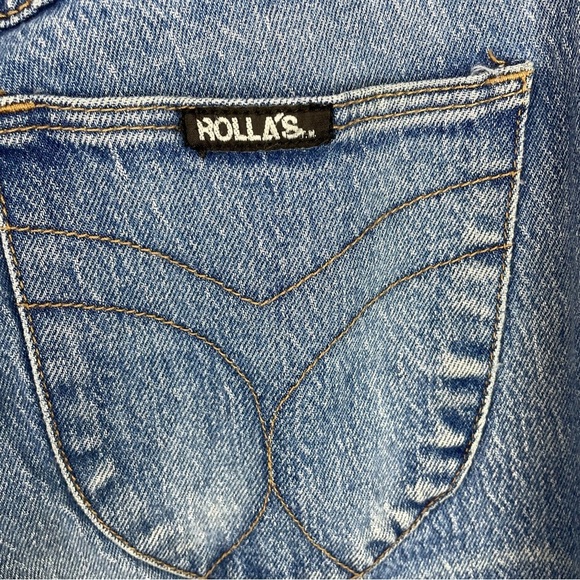 Rolla’s | Blue High Rise Classic Straight Raw Hem Jeans - Picture 6 of 9